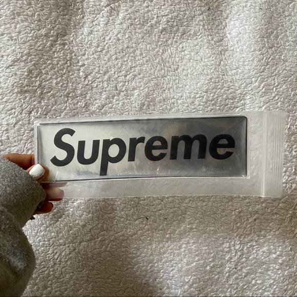 supreme silver sticker